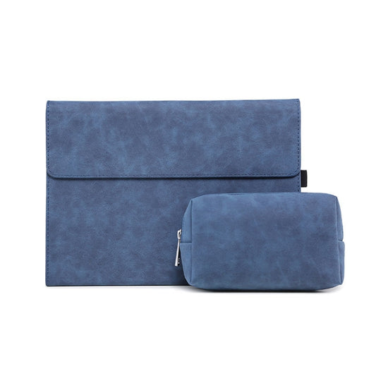 For Microsoft Surface Pro 8 Tablet Protective Case Holder(South African Sheepskin Blue Case + Power Supply Bag) - Others by buy2fix | Online Shopping UK | buy2fix
