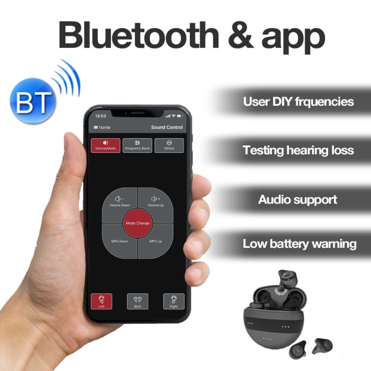 MELING D930 Bluetooth Elderly Hearing Aid Sound Amplifier With APP Adjustment(Black) - Hearing Aids by MELING | Online Shopping UK | buy2fix