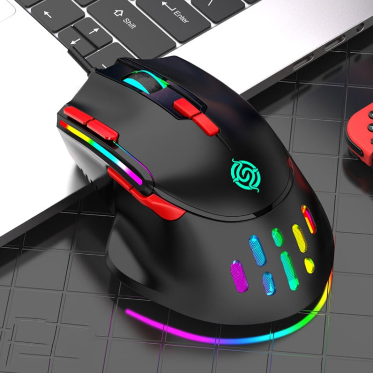 K-Snake Q15 9 Keys RGB Light Effect Wired Mechanical Mouse, Cable Length: 1.5m(Black) - Wired Mice by K-Snake | Online Shopping UK | buy2fix