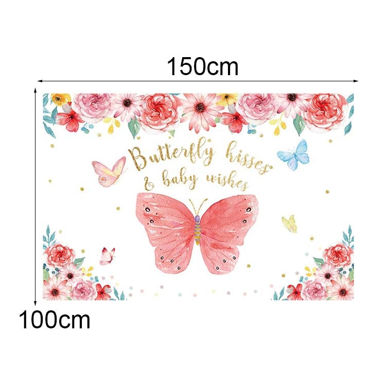 1.5m x 1m Butterfly Pattern Photography Backdrop Birthday Party Decoration Background Cloth(MDT10235) - Camera Accessories by buy2fix | Online Shopping UK | buy2fix