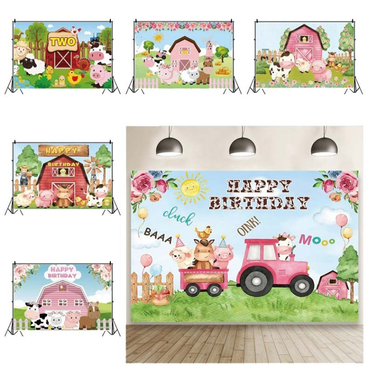 1.5m x 1m Cartoon Farm Animals Photography Backdrop Birthday Party Background Decoration(MDT08893) - Camera Accessories by buy2fix | Online Shopping UK | buy2fix