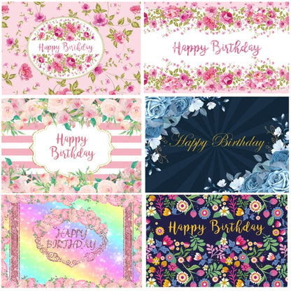 1.5m x 1m Flower Series Happy Birthday Party Photography Background Cloth(MDU04215) - Camera Accessories by buy2fix | Online Shopping UK | buy2fix