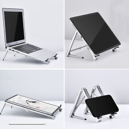 X23 3 In 1 Portable Storage Foldable Aluminum Phone Tablet Stand(Silver) - Computer & Networking by buy2fix | Online Shopping UK | buy2fix