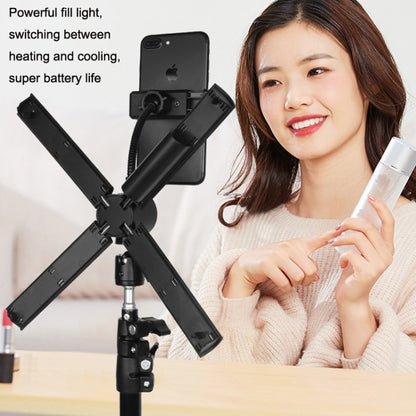Mobile Phone Portable Beauty Live Four Tube Folding Fill Light, Style: Charging Model - Consumer Electronics by buy2fix | Online Shopping UK | buy2fix