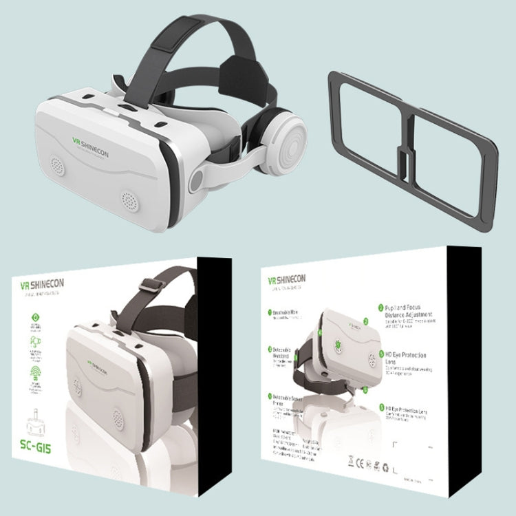 VRSHINECON G15E All In One Phone Special Headset Wearing 3D Glasses VR Game Console(White) - VR Headset by VRSHINECON | Online Shopping UK | buy2fix