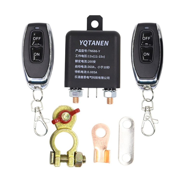 YQTANEN Car Battery Leakage Protection Remote Control Power Off Relay, Voltage: 12V 200A - In Car by buy2fix | Online Shopping UK | buy2fix