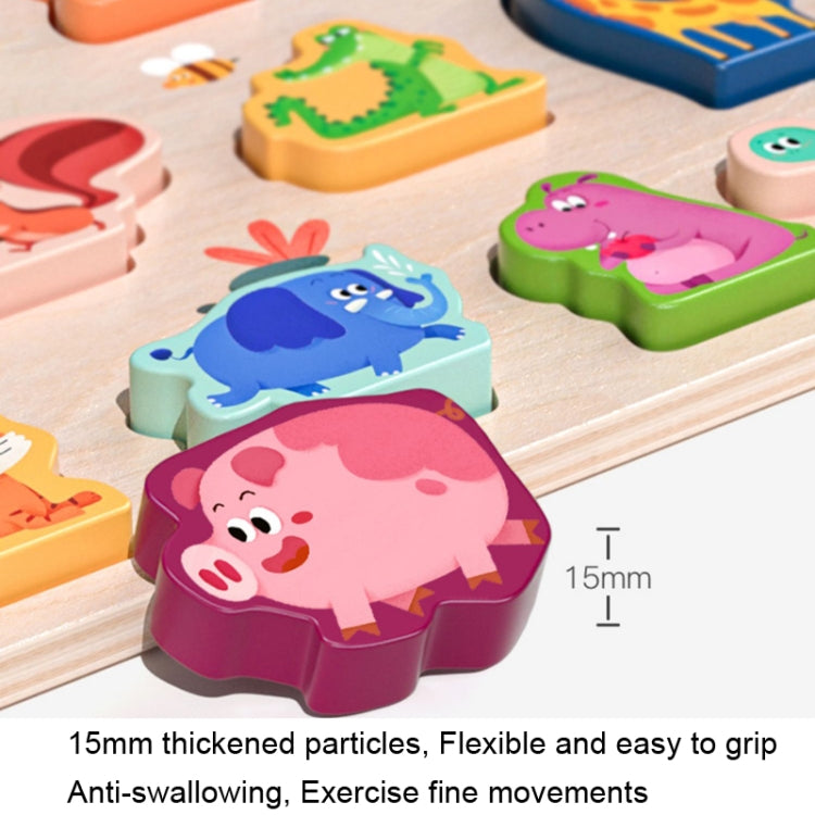 Mongolian Early Teachers Puzzle Blocks Shape Pairing Embedded Board, Style: Hand Grasp Animal - Building Blocks by buy2fix | Online Shopping UK | buy2fix