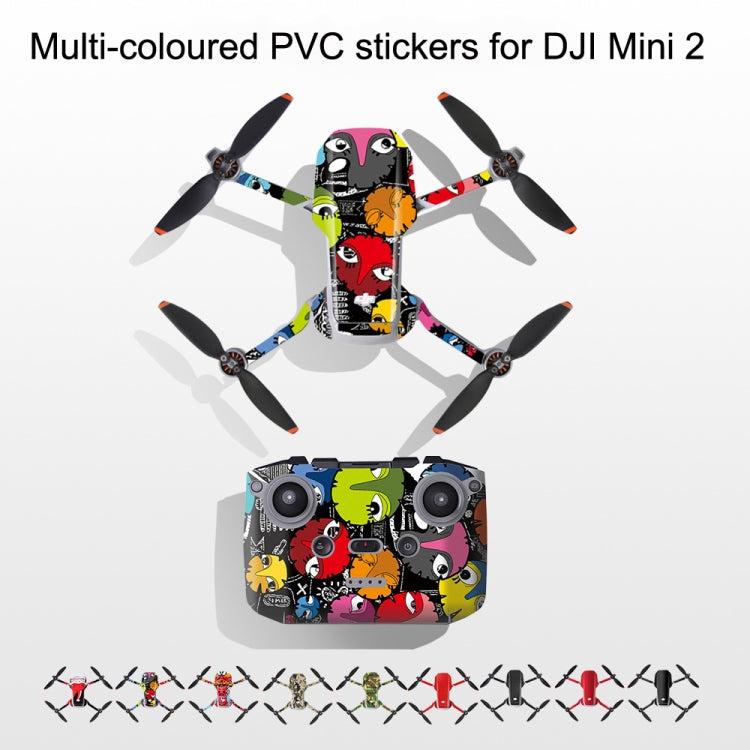 Sunnylife MM2-TZ452 For DJI Mini 2 Waterproof PVC Drone Body + Arm + Remote Control Decorative Protective Stickers Set(Drawing Black) - DJI & GoPro Accessories by Sunnylife | Online Shopping UK | buy2fix