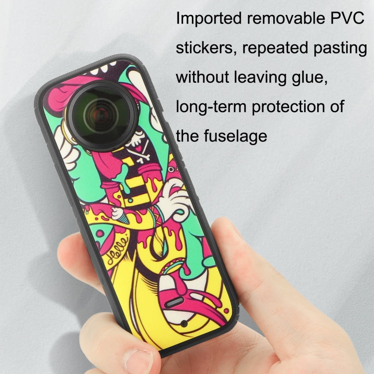 Sunnylife IST-TZ485 For DJI Insta360 X3 Panoramic Camera PVC Protection Scraper Film Stickers(Panda+Carbon Pattern Red) - Protective Film & Stickers by Sunnylife | Online Shopping UK | buy2fix