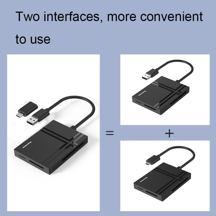 Blueendless C5U3 Type-C/USB-C 5-In-1 CF/XD/TF/SD/MS Card Reader(5 In 2) -  by Blueendless | Online Shopping UK | buy2fix