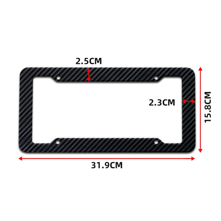 2pcs Carbon Fiber License Plate Frame Car Modification Supplies - In Car by buy2fix | Online Shopping UK | buy2fix