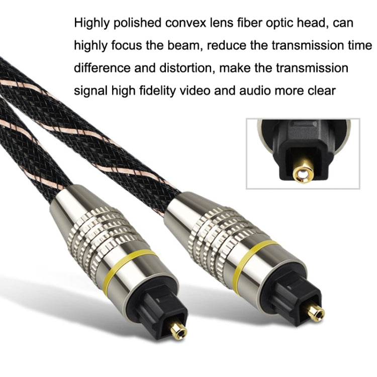 EMK HB/A6.0 SPDIF Interface Digital High-Definition Audio Optical Fiber Cable, Length: 15m(Black White Net) - Audio Optical Cables by EMK | Online Shopping UK | buy2fix