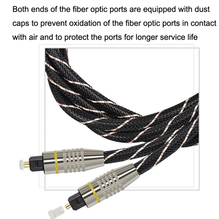 EMK HB/A6.0 SPDIF Interface Digital High-Definition Audio Optical Fiber Cable, Length: 15m(Black White Net) - Audio Optical Cables by EMK | Online Shopping UK | buy2fix