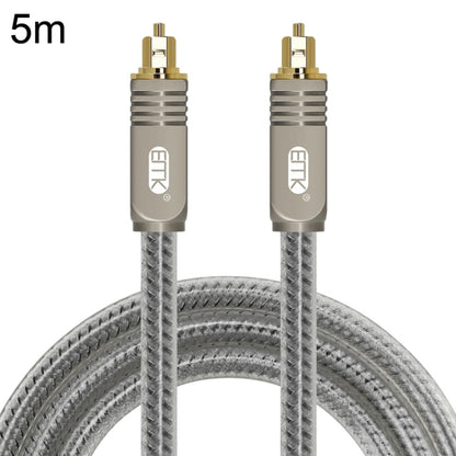 EMK YL/B Audio Digital Optical Fiber Cable Square To Square Audio Connection Cable, Length: 5m(Transparent Gray) - Audio Optical Cables by EMK | Online Shopping UK | buy2fix