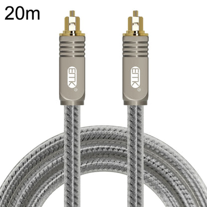 EMK YL/B Audio Digital Optical Fiber Cable Square To Square Audio Connection Cable, Length: 20m(Transparent Gray) -  by EMK | Online Shopping UK | buy2fix
