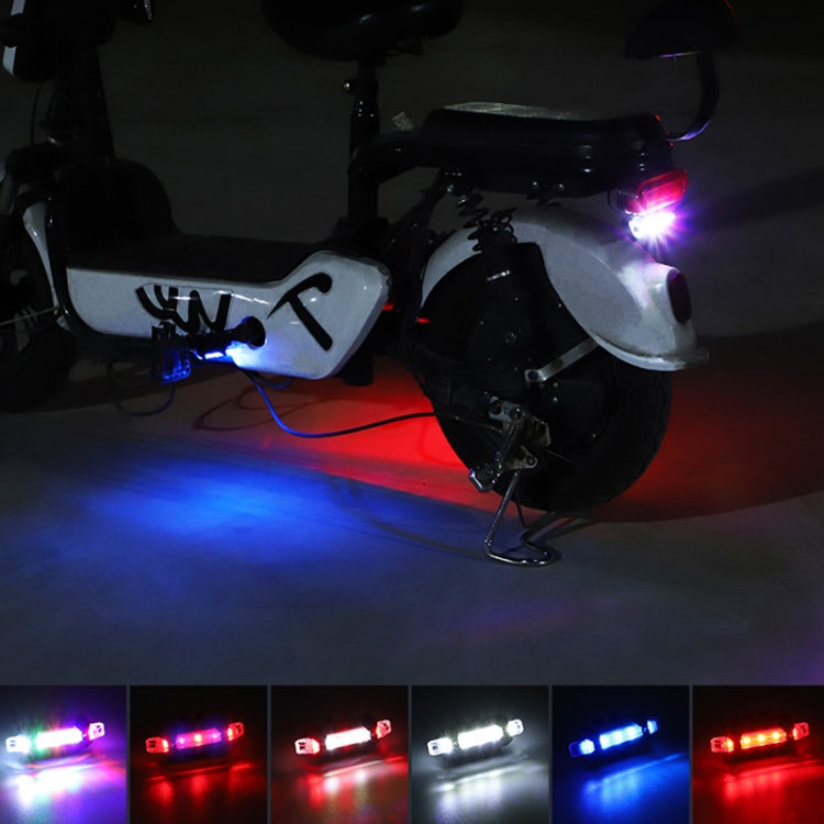 Motorcycle Bicycle Charging Strobe Decorative Warning Tail Light(White Light) - Taillights by buy2fix | Online Shopping UK | buy2fix