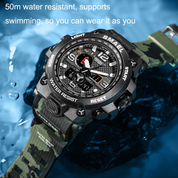 SMAEL 1545D Chronograph Calendar Alarm Clock Night Light Waterproof Watch Outdoor Men Watch(Army Green) - Sport Watches by SMAEL | Online Shopping UK | buy2fix