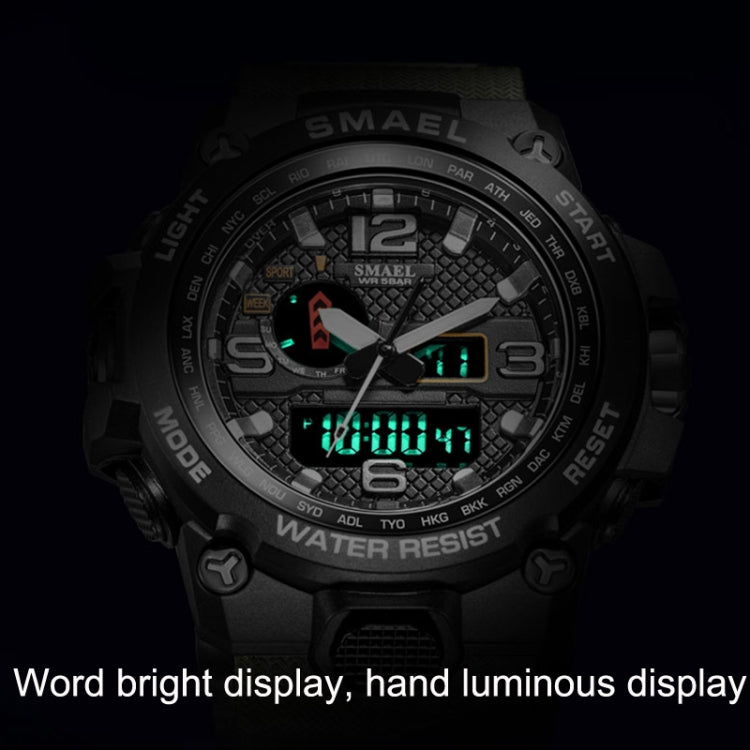 SMAEL 1545D Chronograph Calendar Alarm Clock Night Light Waterproof Watch Outdoor Men Watch(Black) - Sport Watches by SMAEL | Online Shopping UK | buy2fix