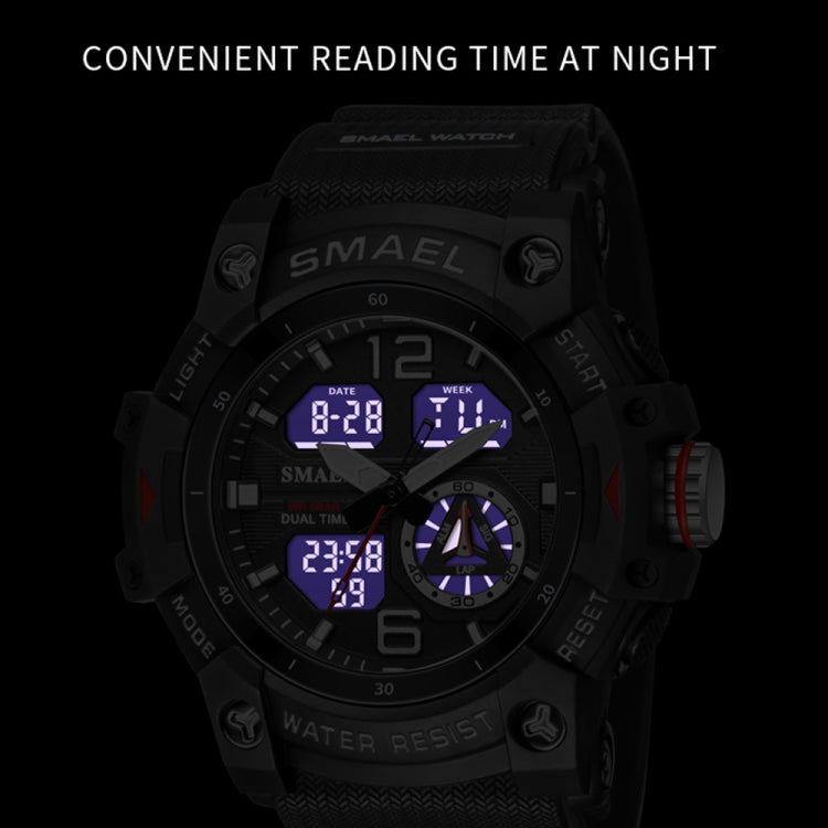 SMAEL 8007 Outdoor Sports Waterproof Dual Display Electronic Quartz Watch(Blue) - Sport Watches by SMAEL | Online Shopping UK | buy2fix