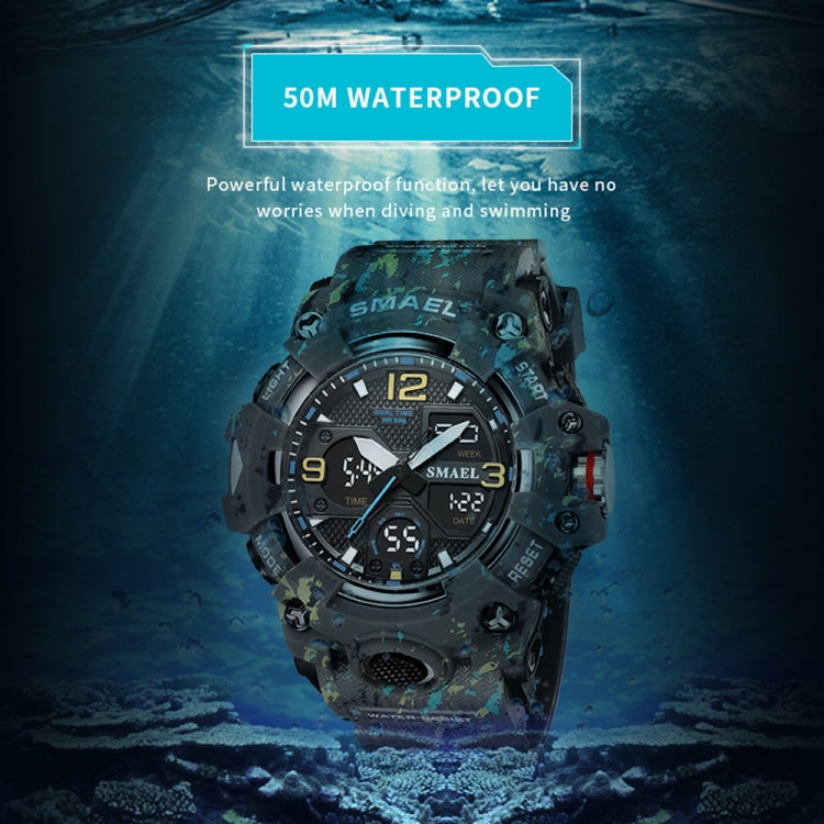 SMAEL 8008 Outdoor Waterproof Camouflage Sports Electronic Watch Luminous Multi-function Waist Watch(Camouflage Gray) - LED Digital Watches by SMAEL | Online Shopping UK | buy2fix