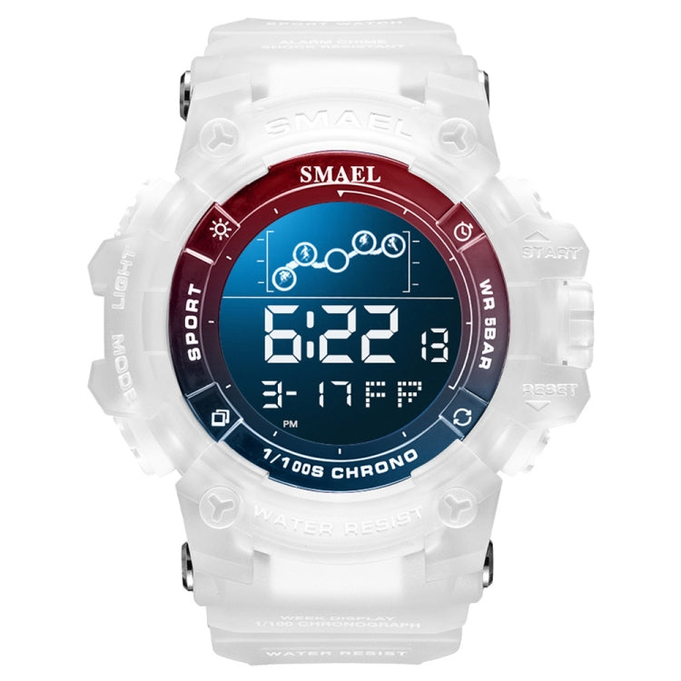 SMAEL 8082 Outdoor Waterproof Sports Multifunctional Luminous Timing Electronic Watch(White Colorful Red Blue) - Sport Watches by SMAEL | Online Shopping UK | buy2fix