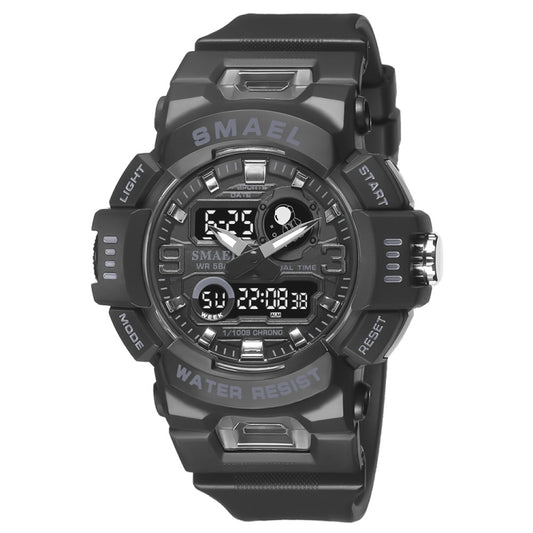 SMAEL 8063 Outdoor Electronic Alarm Sports Watch Double Showed Astronaut Student Watch(Black Gray) - Sport Watches by SMAEL | Online Shopping UK | buy2fix