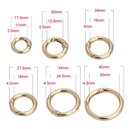 20pcs Zinc Alloy Spring Ring Metal Open Bag Webbing Keychain, Specification: 3 Point Black - In Car by buy2fix | Online Shopping UK | buy2fix