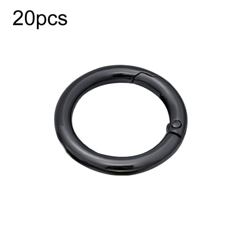 20pcs Zinc Alloy Spring Ring Metal Open Bag Webbing Keychain, Specification: 4 Points Black - In Car by buy2fix | Online Shopping UK | buy2fix