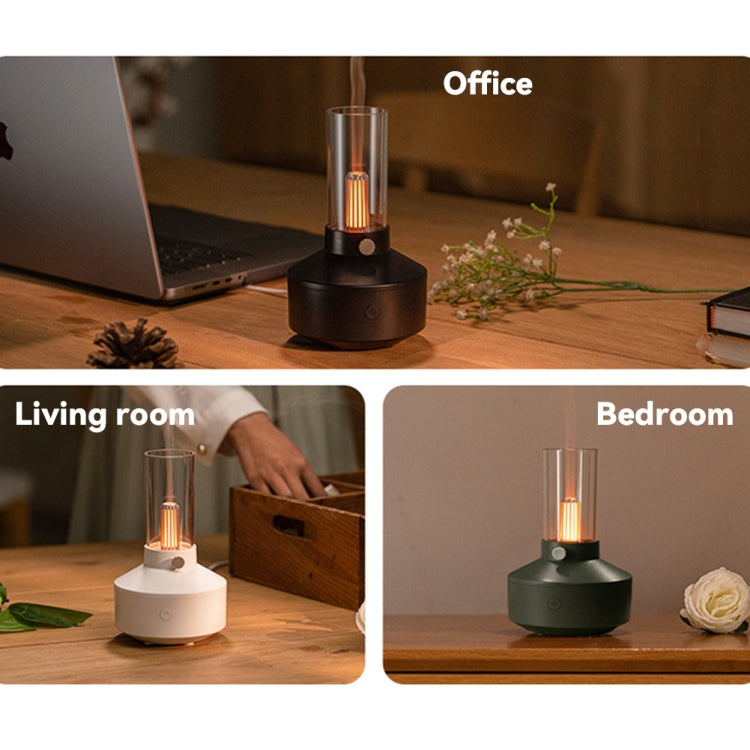 DQ708 Simulation Candle Light Aroma Diffuser USB Air Humidifier with Night Light(Black) - Air Purifiers & Accessories by buy2fix | Online Shopping UK | buy2fix