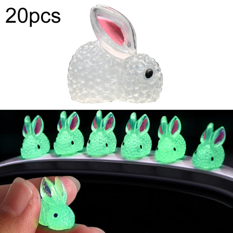 20pcs Car Luminous Rabbit Ornament Car Interior Decoration Supplies Small - In Car by buy2fix | Online Shopping UK | buy2fix