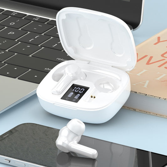 W30 TWS Digital Display Touch Sports Noise Reduction Bluetooth Earphone(White) - TWS Earphone by buy2fix | Online Shopping UK | buy2fix