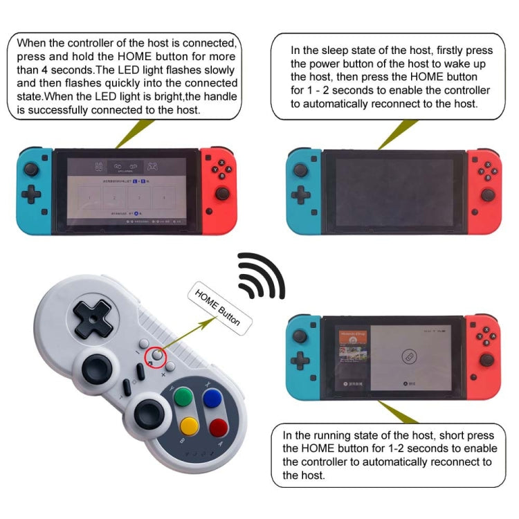 8580 for Nintendo Switch Mini Game Console Motion Sensing Wireless Controller(Silver gray) - Gamepads by buy2fix | Online Shopping UK | buy2fix