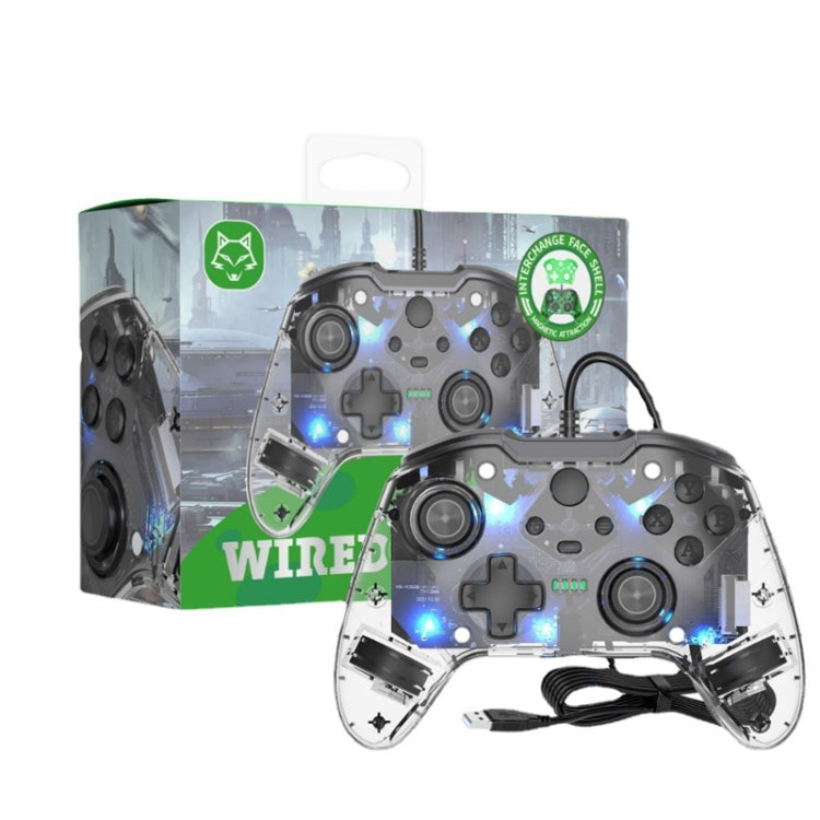 For Microsoft XBOX One / PC XO300 RGB Luminous Wired Gamepad(Transparent) - Gamepad by buy2fix | Online Shopping UK | buy2fix