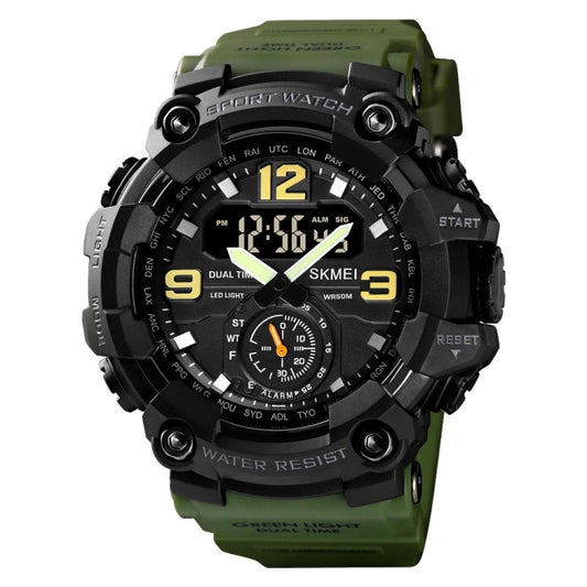 SKMEI 1637 Sports Digital Display Outdoor Shockproof Plastic Large Dial Men Watch, Color: Army Green - LED Digital Watches by SKMEI | Online Shopping UK | buy2fix