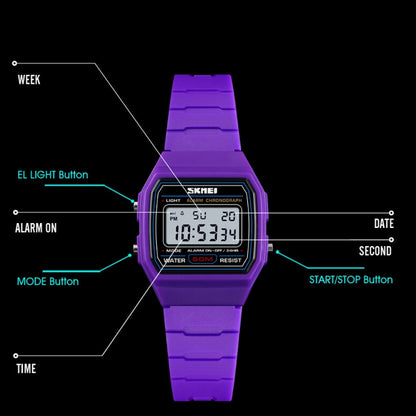 SKMEI 1460 Children Luminous Multifunctional Waterproof Thin Sports Watch(Rose Red) - Sport Watches by SKMEI | Online Shopping UK | buy2fix