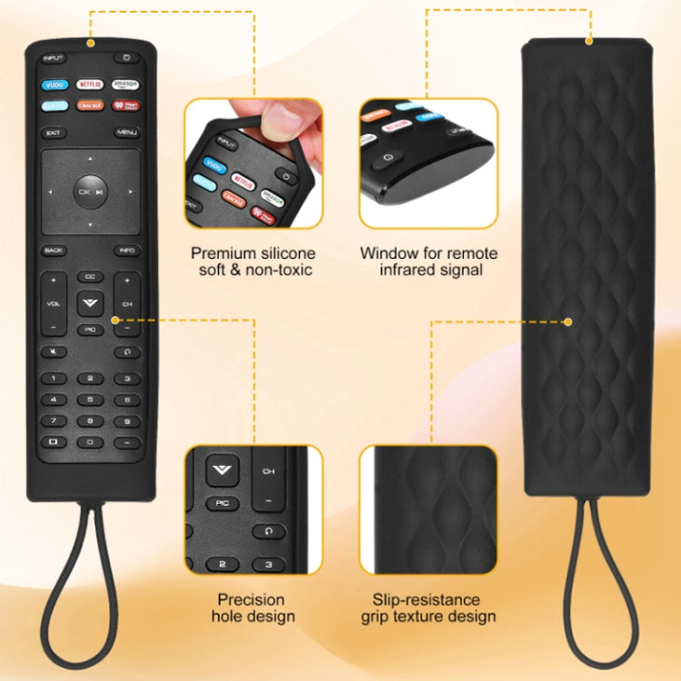 For Vizio XRT136/XRT140 2pcs Remote Control Silicone Case(Black) - Consumer Electronics by buy2fix | Online Shopping UK | buy2fix