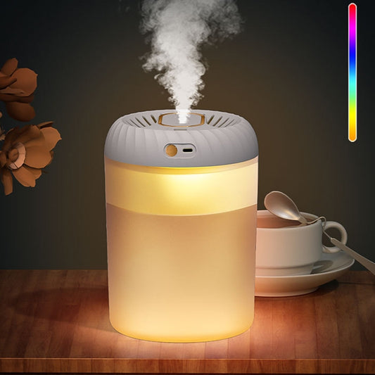 3000ml Double Nozzle Humidifier with Timing Digital Display and Colorful Ambient Light(White) - Air Purifiers & Parts by buy2fix | Online Shopping UK | buy2fix