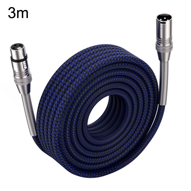 LHD010 Caron Male To Female XLR Dual Card Microphone Cable Audio Cable 3m(Blue) - Consumer Electronics by buy2fix | Online Shopping UK | buy2fix