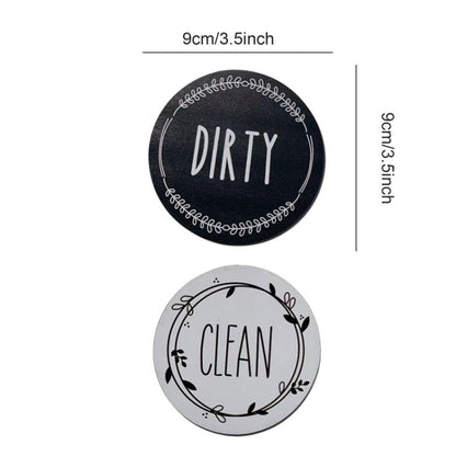Dishwasher Round Magnet Clean Dirty Sign Double-Sided Dishwasher Magnet Cover(Gray Pink) - Dish Washers & Accessories by buy2fix | Online Shopping UK | buy2fix