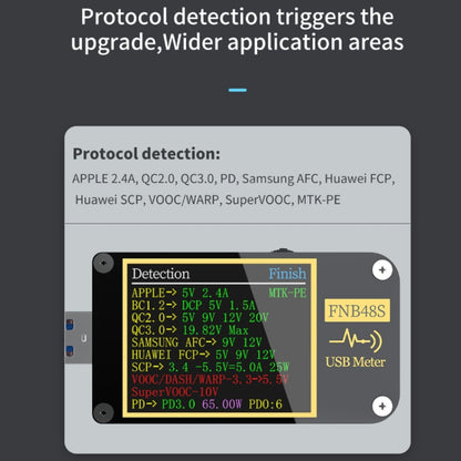 FNIRSI FNB48S USB Voltage Ammeter Multifunctional Fast Charge Tester, Specification: Without Bluetooth -  by FNIRSI | Online Shopping UK | buy2fix