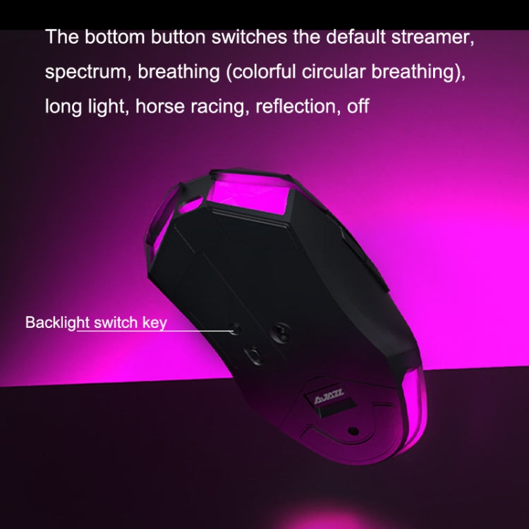 Ajazz AJ52PRO 8 Keys Three-mode Bluetooth/Wireless/Wired RGB Gaming Mouse(Aj52pro pink version) - Wireless Mice by Ajazz | Online Shopping UK | buy2fix