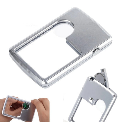 2pcs 3-6 Times Card Type Portable Magnifying Glass Rectangular LED Light - Hand Held Style by buy2fix | Online Shopping UK | buy2fix