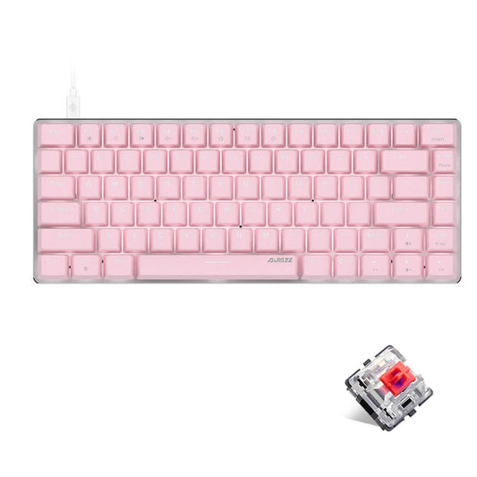 Ajazz AK33 82 Keys White Backlight Game Wired Mechanical Keyboard, Cable Length: 1.6m Red Shaft - Wired Keyboard by Ajazz | Online Shopping UK | buy2fix