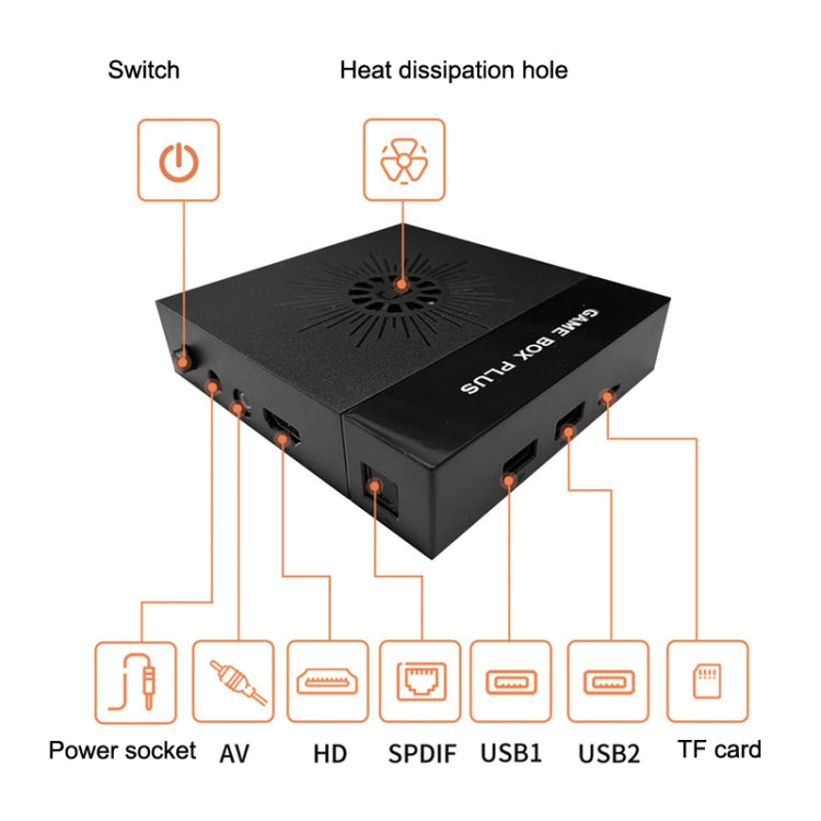 X6S TV Game Console Home 4K HD For PSP / N64 3D Arcade Double Battle 128G Wired Handle - Pocket Console by buy2fix | Online Shopping UK | buy2fix