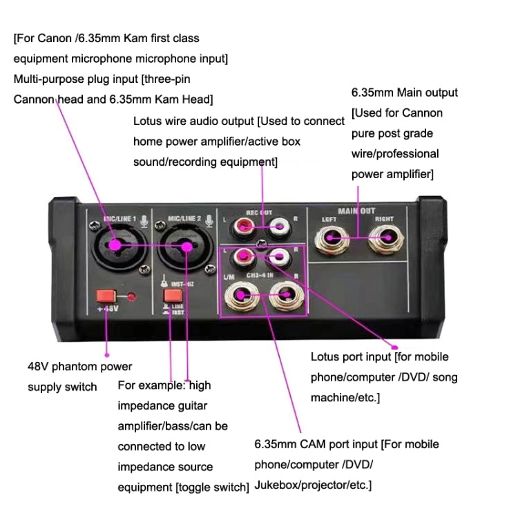 G4-M1 4-way Mixer with Wireless Microphone Effect Device Small K Song Recording Bluetooth Mixer - Live Sound Effects Processors by buy2fix | Online Shopping UK | buy2fix