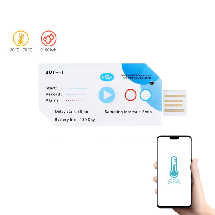 Temp012 Temperature Bluetooth APP Connect Medical Warehouse Cold Chain Transport USB Data Recorder - Thermostat & Thermometer by buy2fix | Online Shopping UK | buy2fix