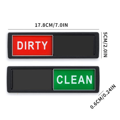 Dishwasher Magnet Clean Dirty Sign Double-Sided Refrigerator Magnet(Black Wood Grain) - Dish Washers & Parts by buy2fix | Online Shopping UK | buy2fix