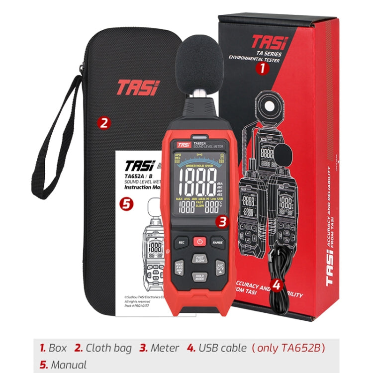 TASI TA652A Home Noise Tester Detection Volume Device - Light & Sound Meter by TASI | Online Shopping UK | buy2fix