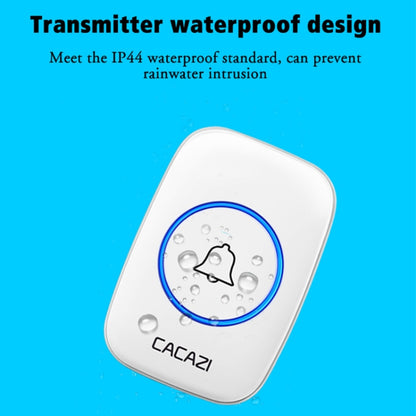 CACAZI A10DC 1 To 2 Battery Type Home Smart Waterproof Electronic Wireless Doorbell(White) - Wireless Doorbell by CACAZI | Online Shopping UK | buy2fix