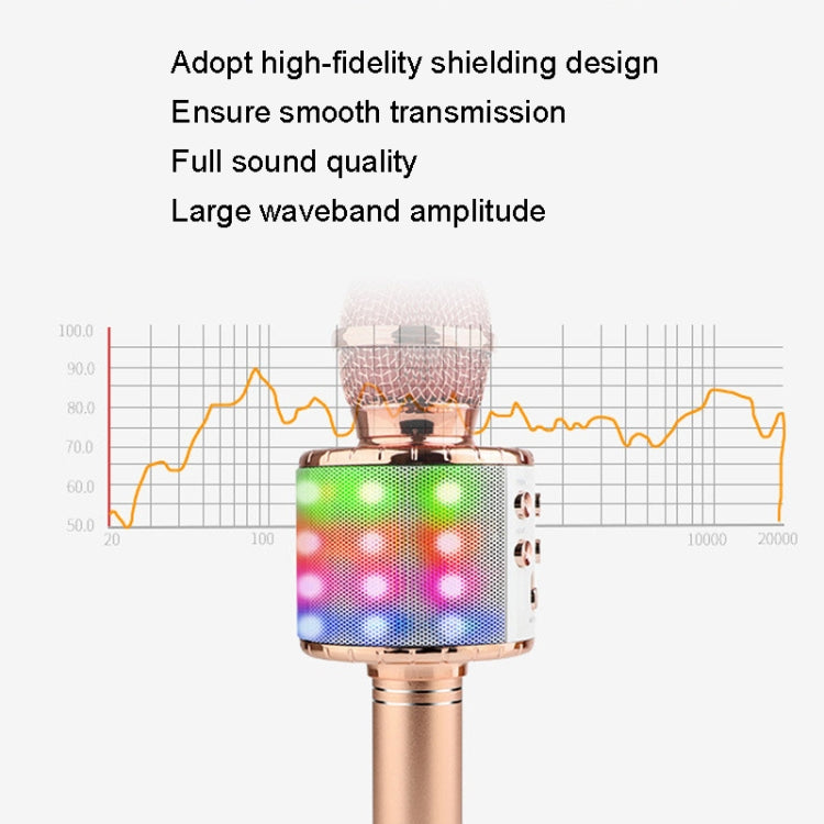 WS-858L LED Light Flashing Wireless Capacitance Microphone Comes With Audio Mobile Phone Bluetoon Live Microphone(Gold) - Microphone by buy2fix | Online Shopping UK | buy2fix